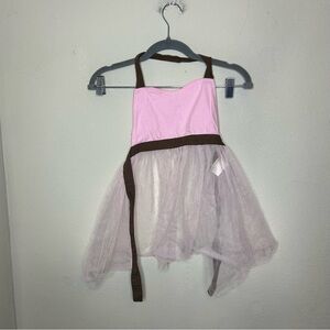 Pottery Barn Kids Pink and Brown Tutu Apron OS